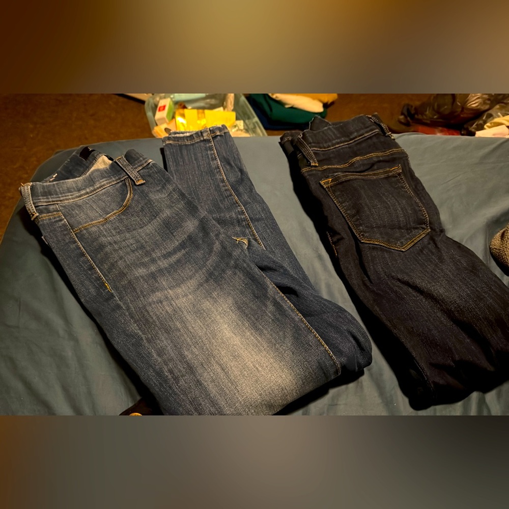 Women's Skinny Judy Blue Jeans  - Blue and Dark Blue